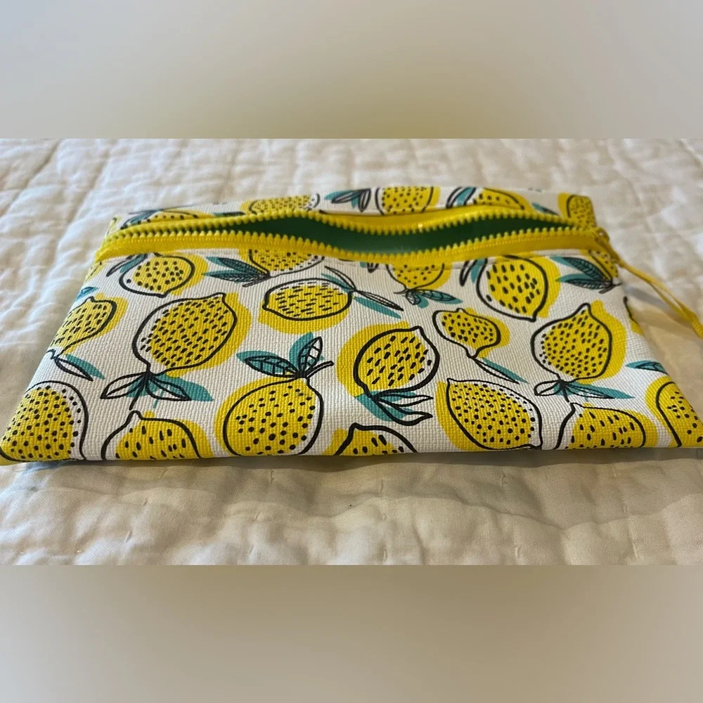 *NWOT*Lemon Print Pouch and Black Mesh Bag Set ~Toiletry, Make-up, School bags.
